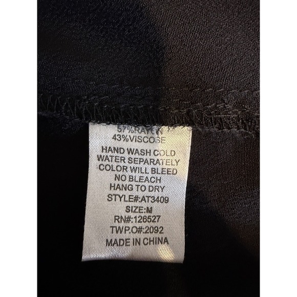 Alythea Women's Black Funnel Neck lightweight Tab Sleeve Utility Top Size M - Picture 9 of 10